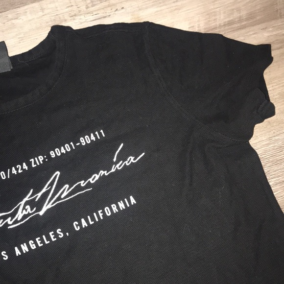 H&M black and white short sleeves tshirt Santa Monica LA California size medium - Picture 4 of 11